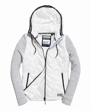 Superdry Storm Injected Luxe Hybrid Női Kabát Fehér | WIJKQ0519